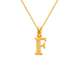 14K Yellow or White Gold All Initial Pendant A-Z