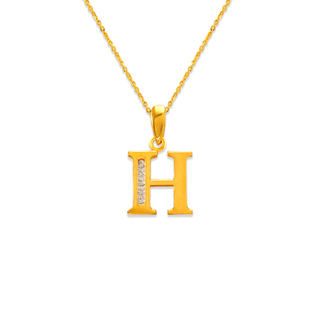 14K Yellow or White Gold All Initial Pendant A-Z