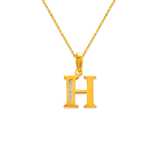 14K Yellow or White Gold All Initial Pendant A-Z