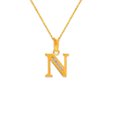 14K Yellow or White Gold All Initial Pendant A-Z