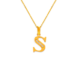 14K Yellow or White Gold All Initial Pendant A-Z