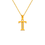 14K Yellow or White Gold All Initial Pendant A-Z
