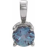 14K Gold Round Lab-Grown Alexandrite Birthstone Necklace or Pendant