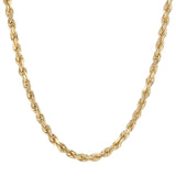 14k-10K Diamond Cut Rope Chain Necklace in REAL Yellow Gold