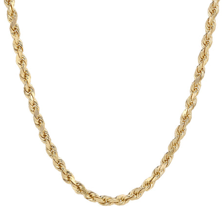 Men's Gold Chains 14k REAL Solid Diamond Cut ROPE Chain 1.50mm-10.00mm widths 