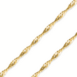 Solid 14K Gold Singapore Chain (Yellow or White): Diamond-cut design in delicate widths (1.1mm-1.5mm) by Italian Fashions.