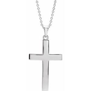 Platinum Cross Necklace or Pendant – 15.23x7.38mm