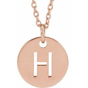 14K Gold Initial H Necklace or Pendant