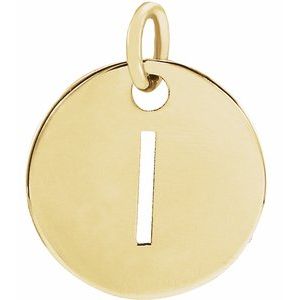 14K Gold Initial I Necklace or Pendant