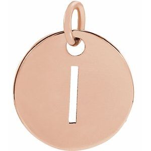 14K Gold Initial I Necklace or Pendant