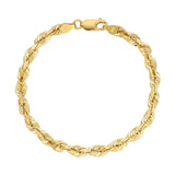 Luxurious 10K yellow gold,  eye-catching Rope bracelet for men and women | Italian Fashions