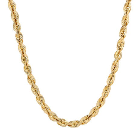 Italian Fashions Exclusive | 10K REAL Yellow Gold Diamond Cut ROPE Chain Necklace 