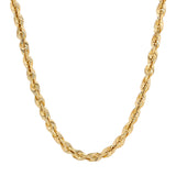 Dazzling diamond-cut finish: This men's 14K gold rope chain adds a touch of luxury to any outfit.