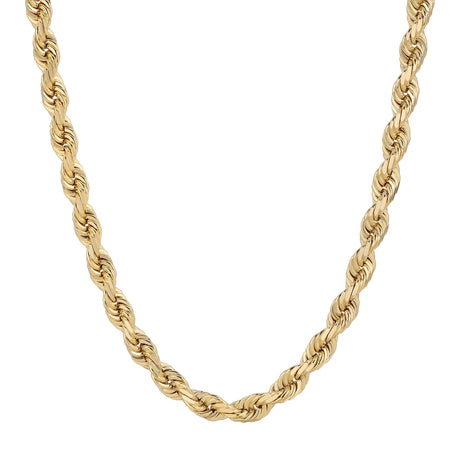 10K Yellow Gold Men's Chain (1.5mm-6mm) | Italian-crafted hollow rope chains in various widths at Italian Fashions