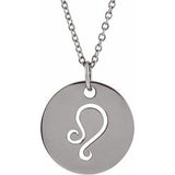 14K Gold Leo Disc Necklace or Pendant