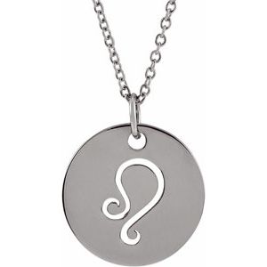 14K Gold Leo Disc Necklace or Pendant