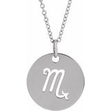14K Gold Scorpio Disc Necklace or Pendant