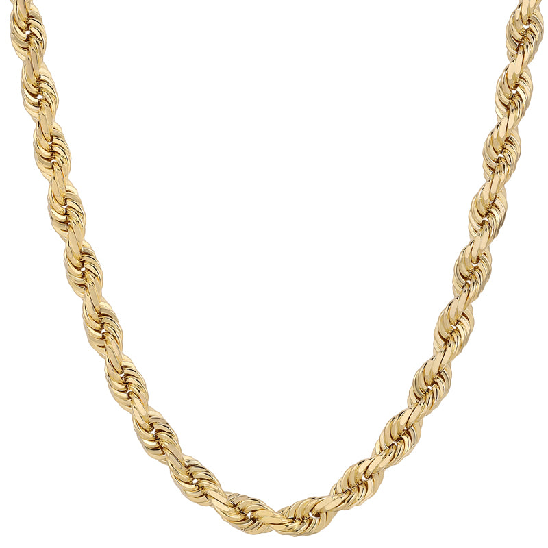 14k REAL Yellow Gold Solid Men's 6.5mm Flat Mariner Chain Necklace with Lob 14K REAL Solid Yellow Gold 1.50mm-10.00mm Diamond Cut ROPE Chain