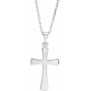 Platinum Cross Necklace or Pendant – 16.11x8.04mm