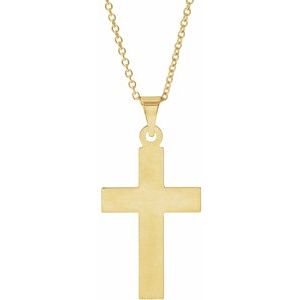 14K Gold Cross Necklace or Pendant – 18x12mm