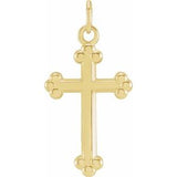 14K Gold Cross Necklace or Pendant – 12x7.8mm