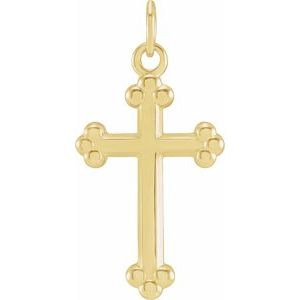 14K Gold Cross Necklace or Pendant – 12x7.8mm