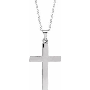 Platinum Cross Necklace or Pendant – 15.23x7.38mm