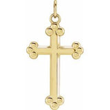 14K Gold Cross Necklace or Pendant – 12x7.8mm