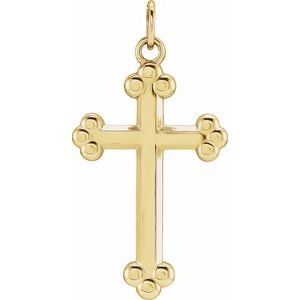 14K Gold Cross Necklace or Pendant – 12x7.8mm