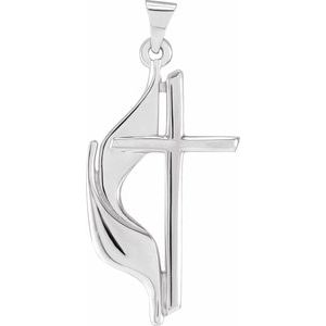 14K Gold Methodist Cross Pendant