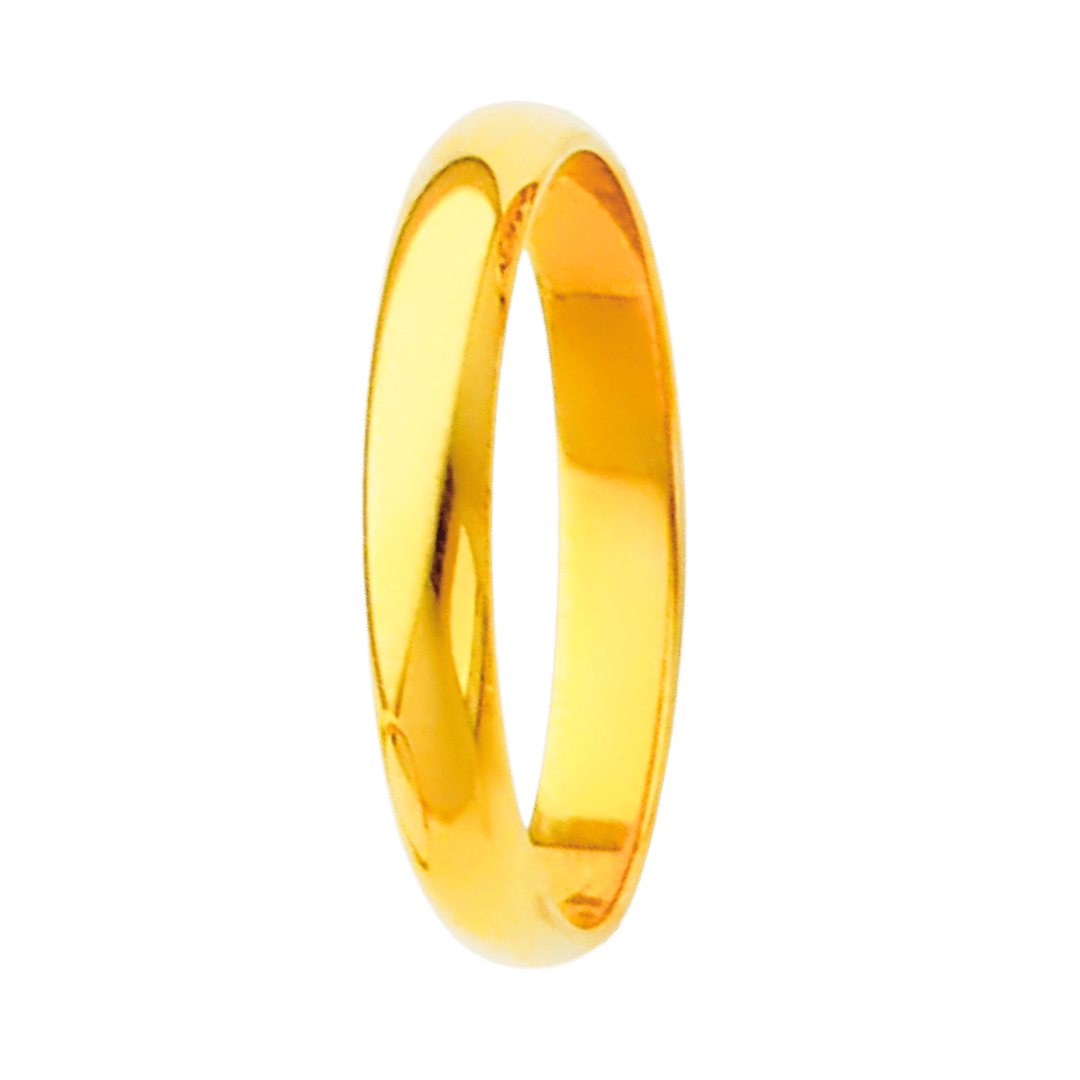 14K Real Yellow Gold 1.5mm-6.0mm Plain Regular Fit Wedding Band