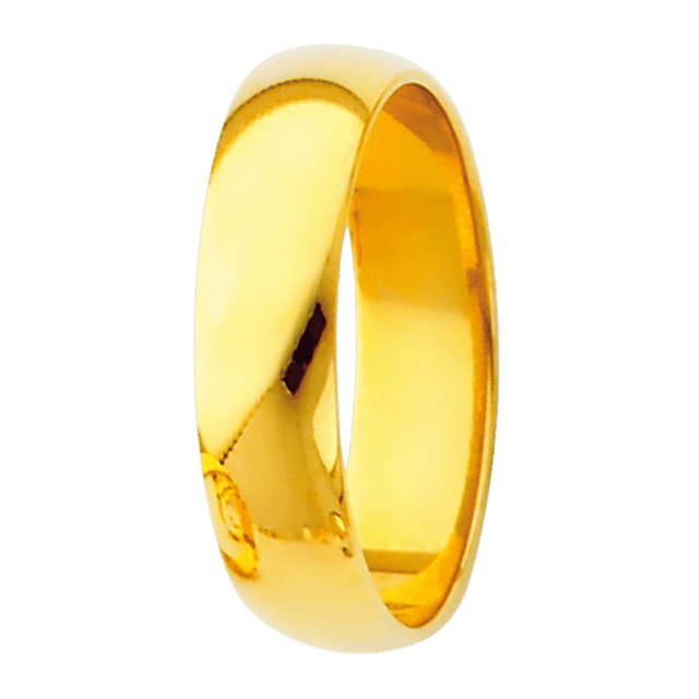 Aliança de casamento em ouro amarelo real 14K de 1,5 mm a 6,0 mm 