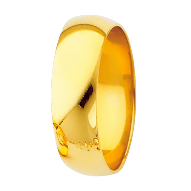 Aliança de casamento em ouro amarelo real 14K de 1,5 mm a 6,0 mm 
