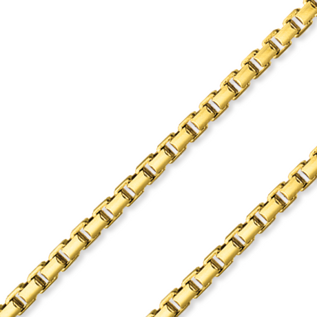 10K REAL Gold Hollow BOX Chain | Yellow Gold BOX Chain Necklace |  Italian Fashions