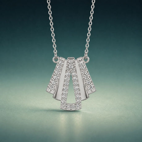 White gold diamond pendant necklace
