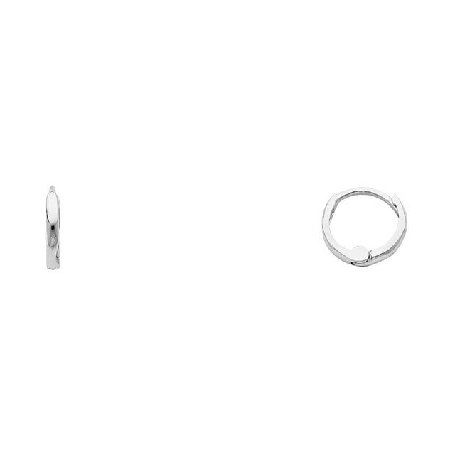 14K Gold Small Plain Huggie Earrings