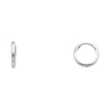 14K Gold Small Plain Huggie Earrings