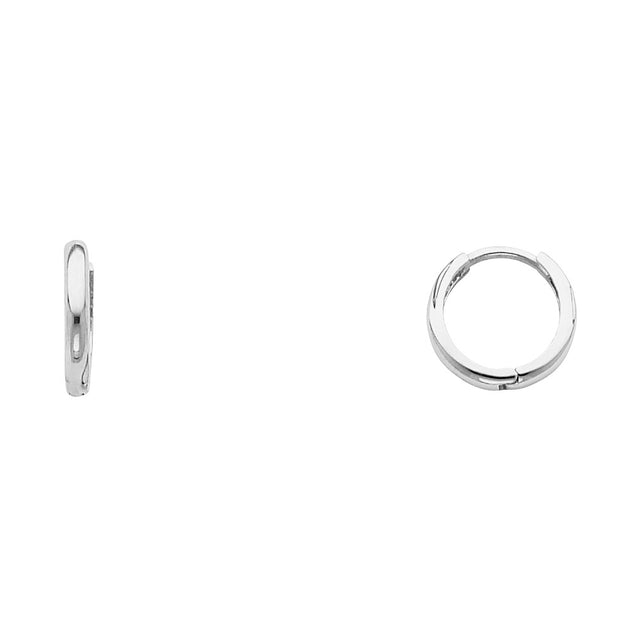 14K Gold Small Plain Huggie Earrings