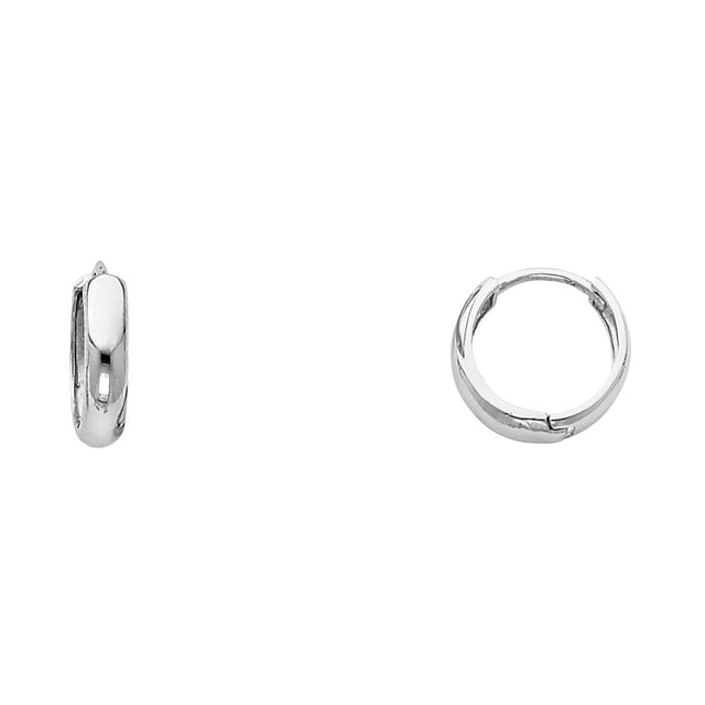 14K Gold Small Plain Huggie Earrings