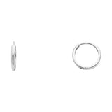 14K Gold Plain Polished Huggie Earrings
