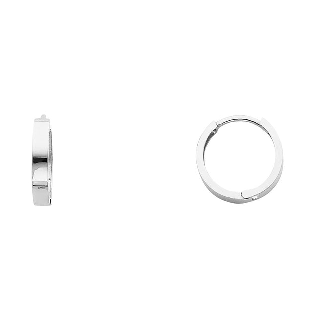 14K Gold Plain Polished Huggie Earrings