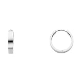 14K Gold Plain Polished Huggie Earrings