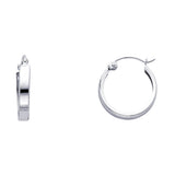 14K Gold Plain Polished Huggie Earrings