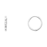 14K Gold Diamond-Cut Huggie Earrings
