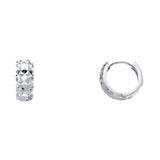 14K Gold Diamond-Cut Huggie Earrings