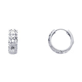 14K Gold Faceted Diamond-Cut Huggie Earrings