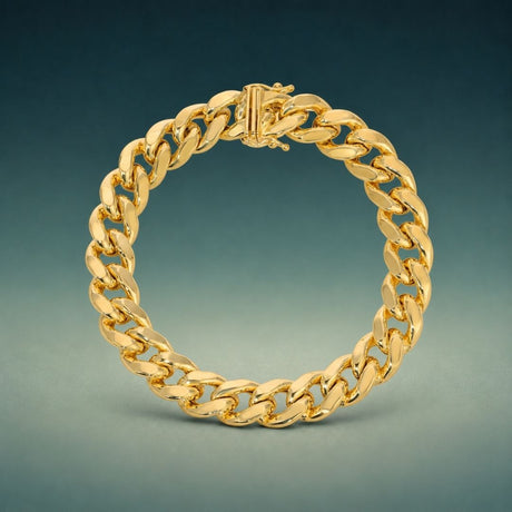 Italian yellow gold Cuban link bracelet
