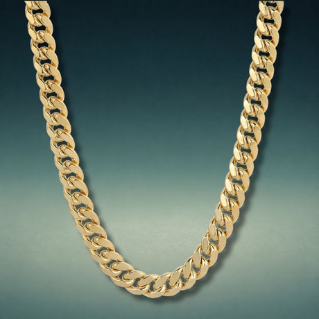 Italian yellow gold Cuban link chain necklace