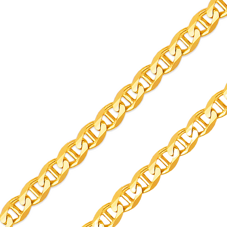 14k Solid Yellow 2.2mm -5.9mm Gucci Concave Chain