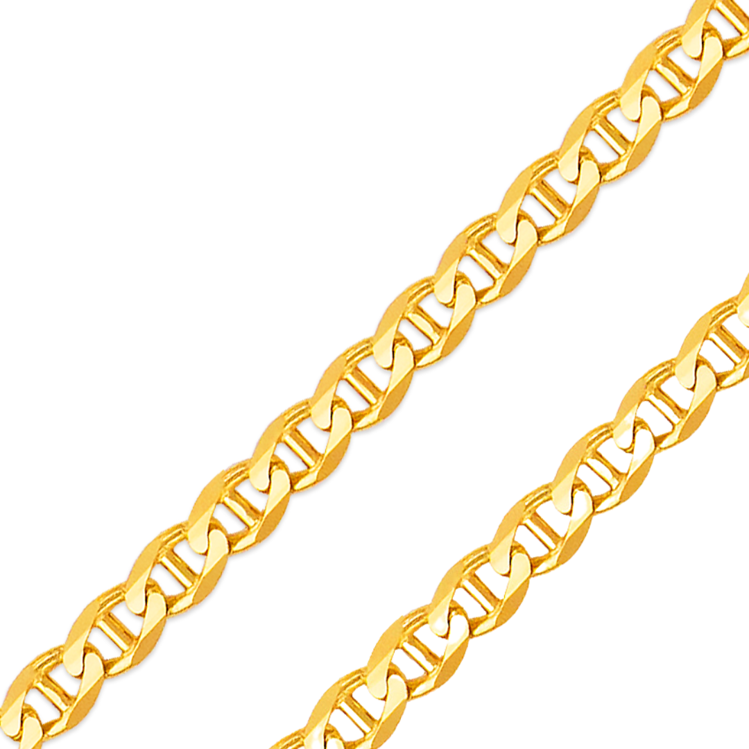 14k Solid Yellow 2.2mm -5.9mm Gucci Concave Chain